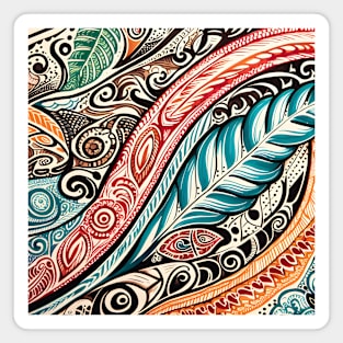 Discover Aotearoa's Cultural Tapestry: Authentic Maori Art in Vibrant Illustrations Magnet